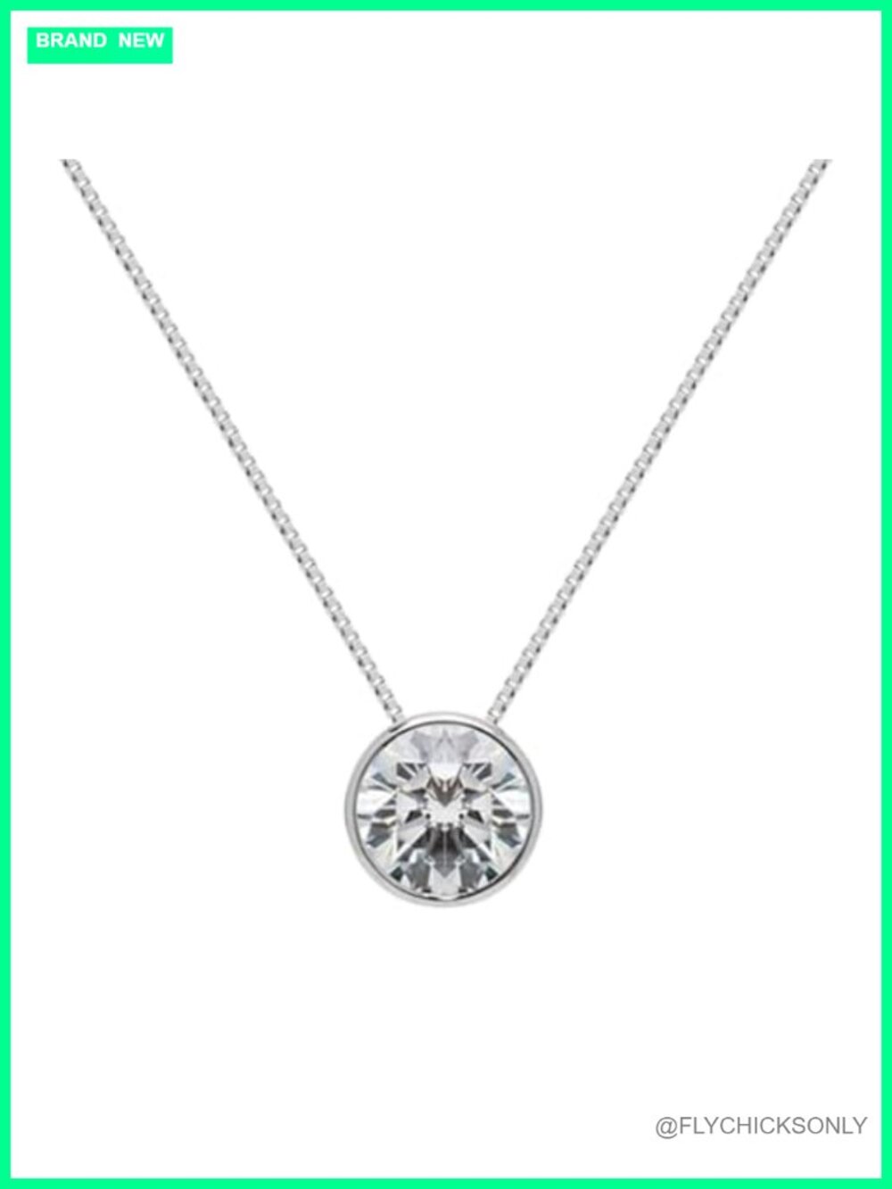 14K Solid Gold Bezel Set Round Cut Pendant Necklace 18" Chain